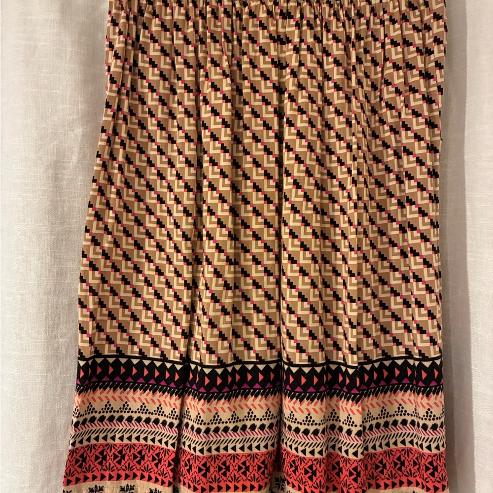 Maxi Skirt in Geometric Red and Black